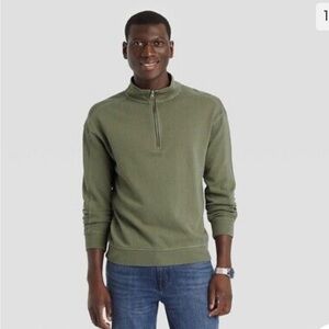 𝅺MEN'S 1/4 Zip Garment Dyed Sweatshirt - Goodfellow & Co